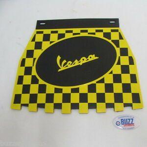 Black Check Logo - Vespa PX LML PE T5 Rear Mudflap Rubber Yellow Black Check Logo FREE ...