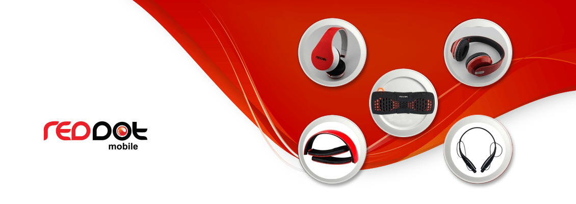 Blue and Red Dot Logo - Reddot Mobile. Bluetooth Headphones, Bluetooth Headset