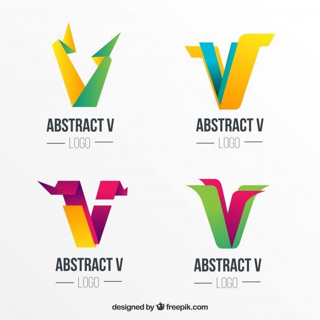 Abstract V Logo - Abstract letter v logo collection Vector | Free Download