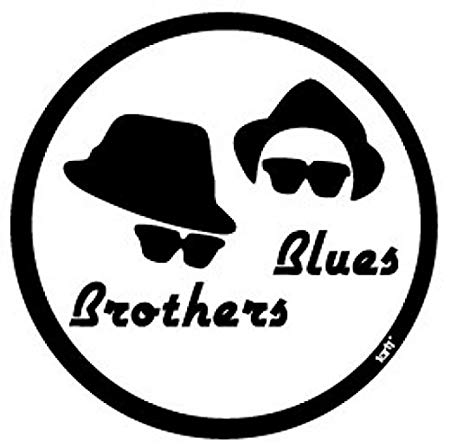 Blues Brothers Logo - Blues Brothers Sticker Adhesive Decal - Logo, Hats And Sunglasses (4 ...