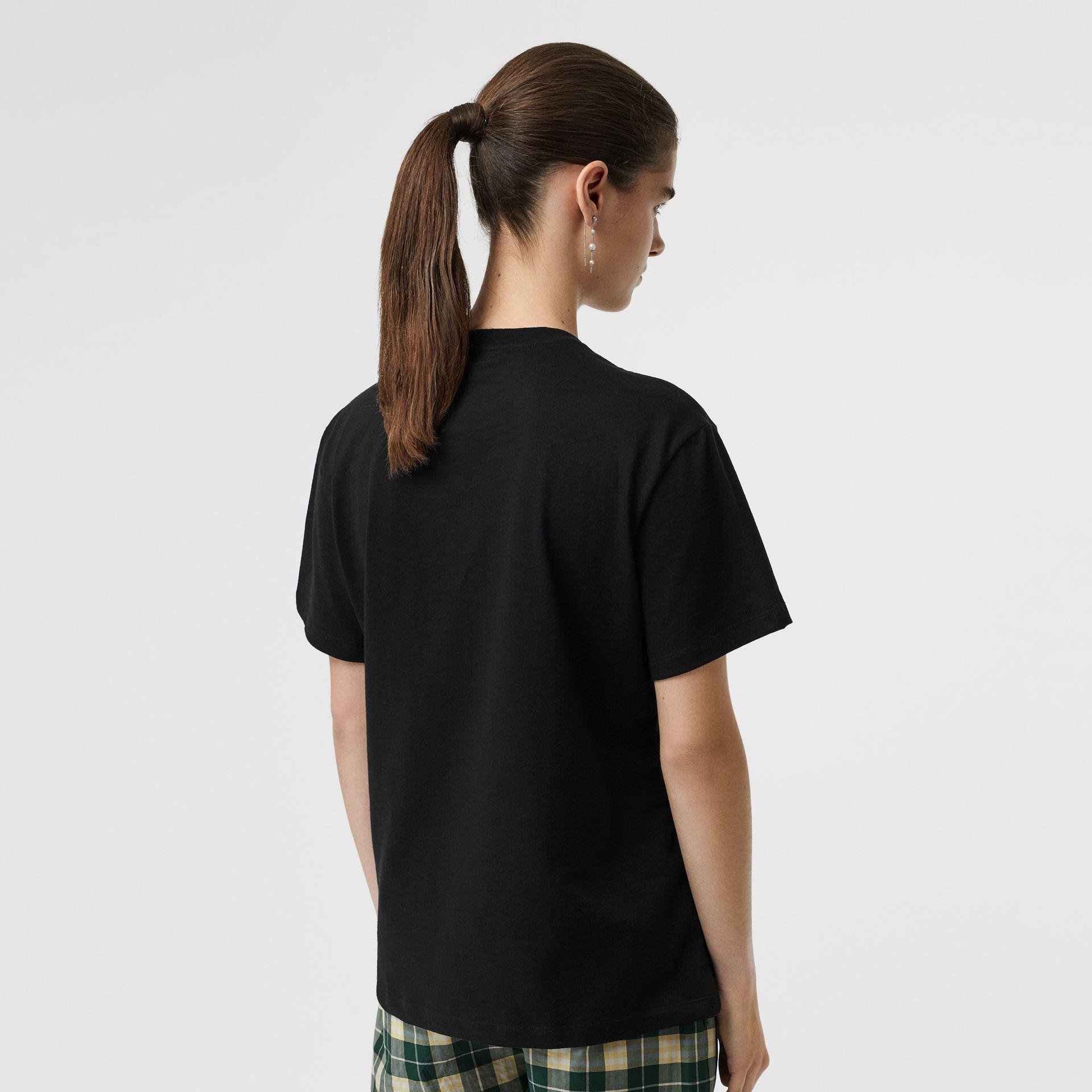 Black Check Logo - Check Logo Cotton T Shirt In Black. Burberry United States