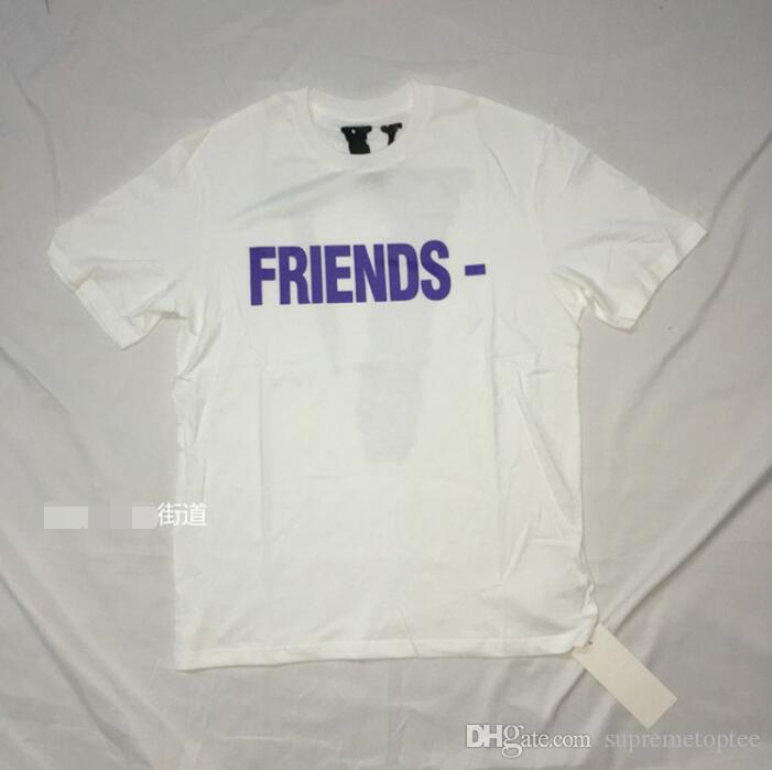 Vlone Friends Logo - Purple Logo VLONE FRIENDS T Shirts Hip Hop Skateboard O Neck Summer