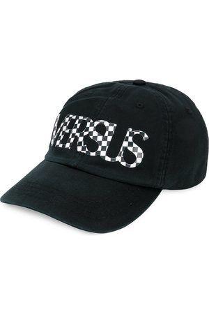 Black Check Logo - Versus Check logo print baseball cap