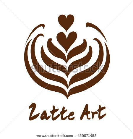 Coffee Art Logo - Tulip heart and rosetta latte art Hot coffee logo, icon, symbol ...