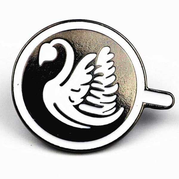 Coffee Art Logo - Swan Latte Art Brooch | Coffeetized