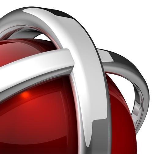 Globe with Red S Logo - Atomic Media 3D Red Globe Protection Logo | Pixellogo