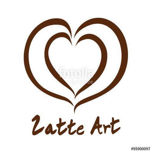 Coffee Art Logo - Empty Heart Coffee Latte Art Logo Icon