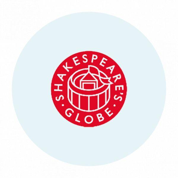 Globe with Red S Logo - Shakespeare Globe Reeves Foundation