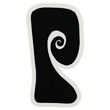 Black P Logo - Psockadelic Skateboard Sticker P Logo Black 1.75