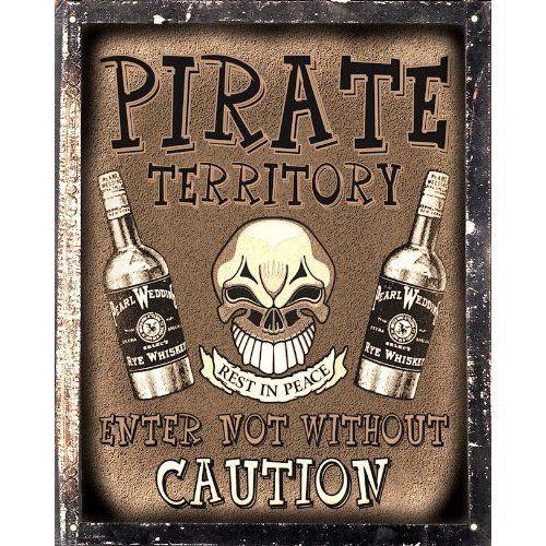 Whiskey Pirate Logo - Pirate whiskey vintage sign / bar tavern pub bathroom wall decor