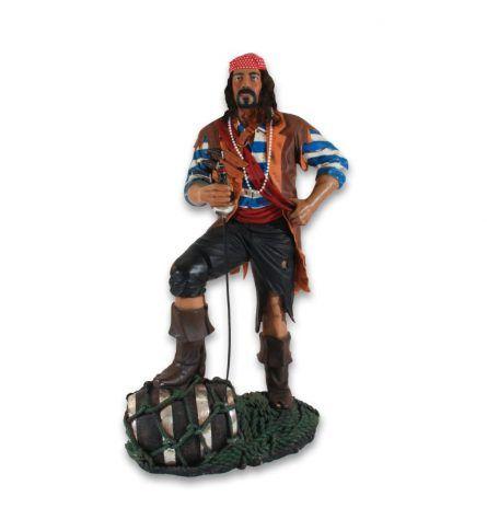 Whiskey Pirate Logo - Pirate Statue with Whiskey Barrel Prop Rental. PRI Productions, Inc