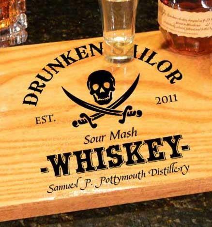 Whiskey Pirate Logo - Pirate Whiskey' Personalized Bistro Tray (B425)