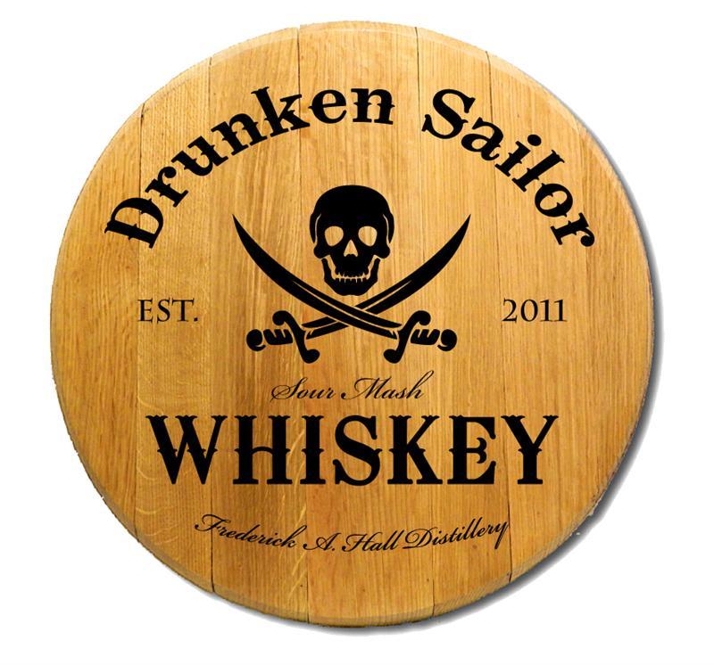 Whiskey Pirate Logo - Pirate Sour Mash Whiskey Barrel HeadSign