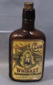 Whiskey Pirate Logo - Pittsburg PIRATE CLUB HIGH GRADE WHISKEY Bottle Antique Turn Century