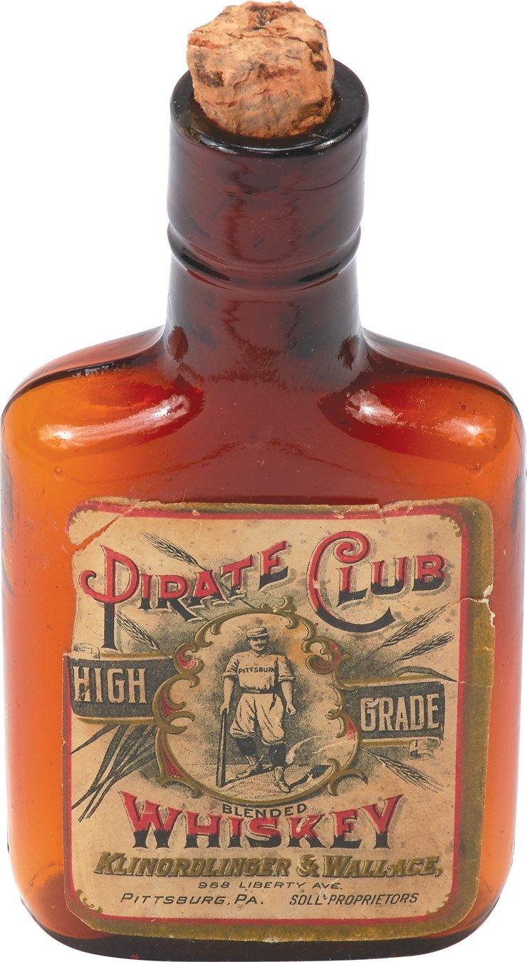 Whiskey Pirate Logo - Turn of the Century Pittsburgh Pirates Brand Whiskey Bottle