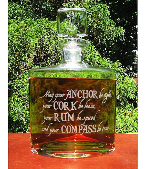 Whiskey Pirate Logo - Personalized Whiskey Decanter Engraved Pirate Whiskey