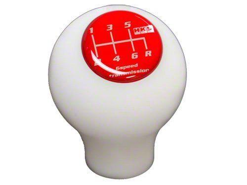 Fire Red and White Ball Logo - HKS Shift Knob Limited Edition White Ball Shift Knob M12x1.25 Thread