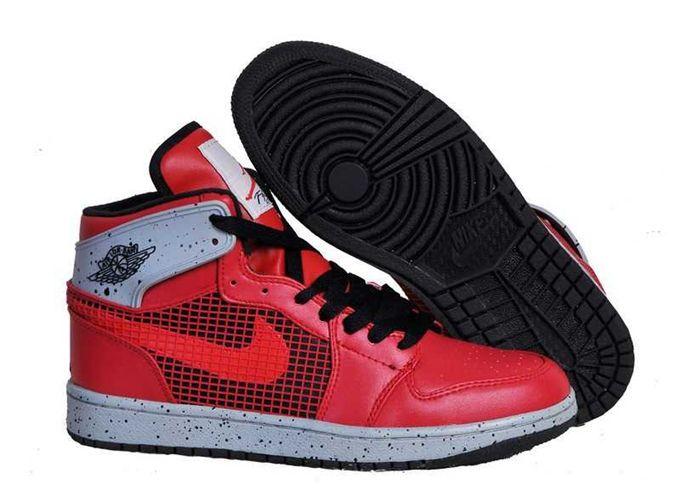 Fire Red and White Ball Logo - Nike Air Jordan 1 Mens 89 Fire Red Black CeMenst Grey White Shoes ...