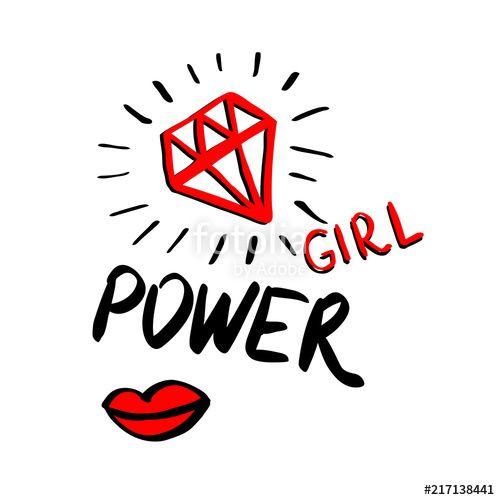 Power Girl Logo - Fashion power girl background with brush strokes. Vector