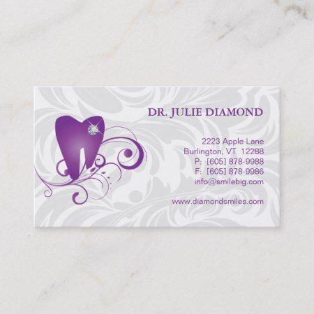 Diamond Tooth Logo - Dental Business Card Diamond Tooth Logo Purple 2 | 746297