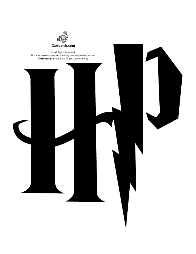 Big Harry Potter HP Logo - Harry Potter HP Logo Pumpkin Stencil. Harry Potter. Harry potter