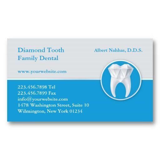 Diamond Tooth Logo - Dental Business Card w/Appointment | Business Cards | Pinterest ...