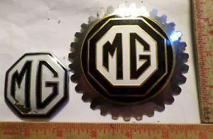 Vintage British Car Logo - Vintage pair 2 porcelain MG emblem badge collectible old British car ...