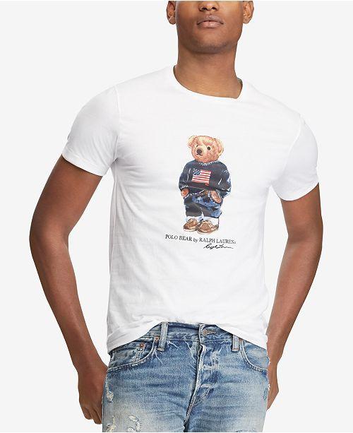 Custom Polo Bear Logo - Polo Ralph Lauren Men's Custom Slim Fit Polo Bear T-Shirt - T-Shirts ...