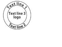 3 Black Lines Logo - TRODAT Printy 4924 3 lines Rondes + Logo seal stamp