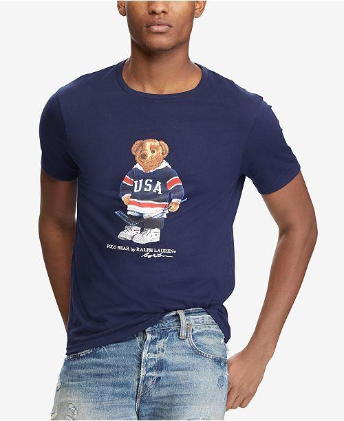 Custom Polo Bear Logo - Polo Ralph Lauren Men's Custom Slim Fit Polo Bear T-Shirt - T-Shirts ...