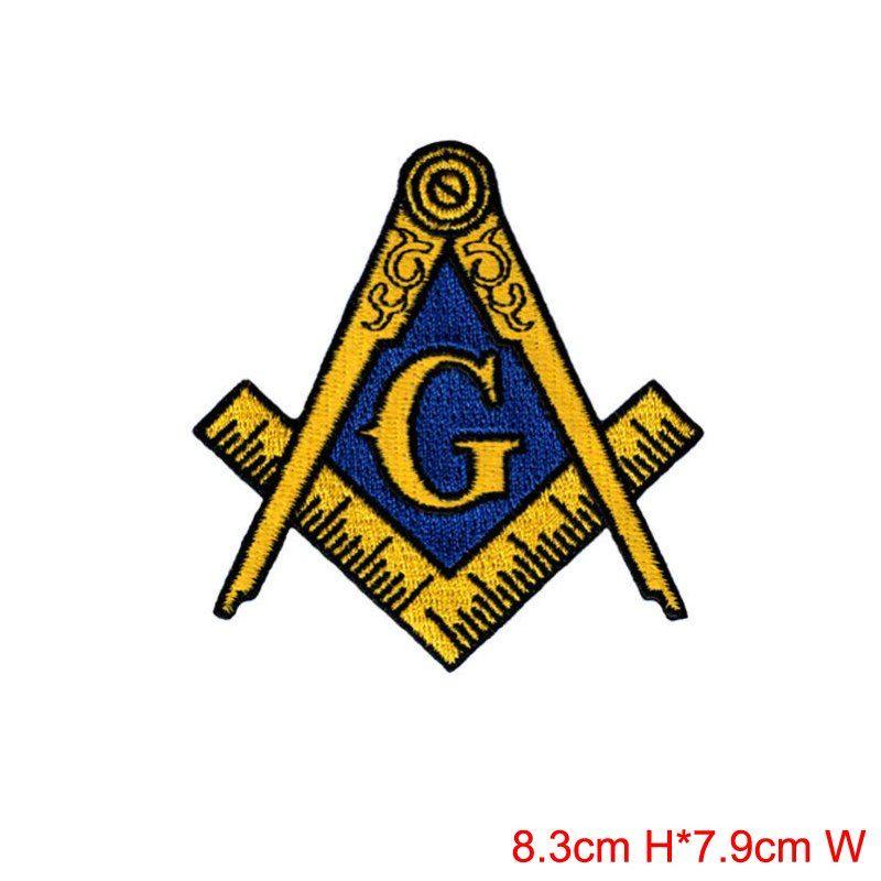 Blue and White Square w Logo - Patching of jeans MASONIC LOGO Gold & blue or BLACK& WHITE FREE ...