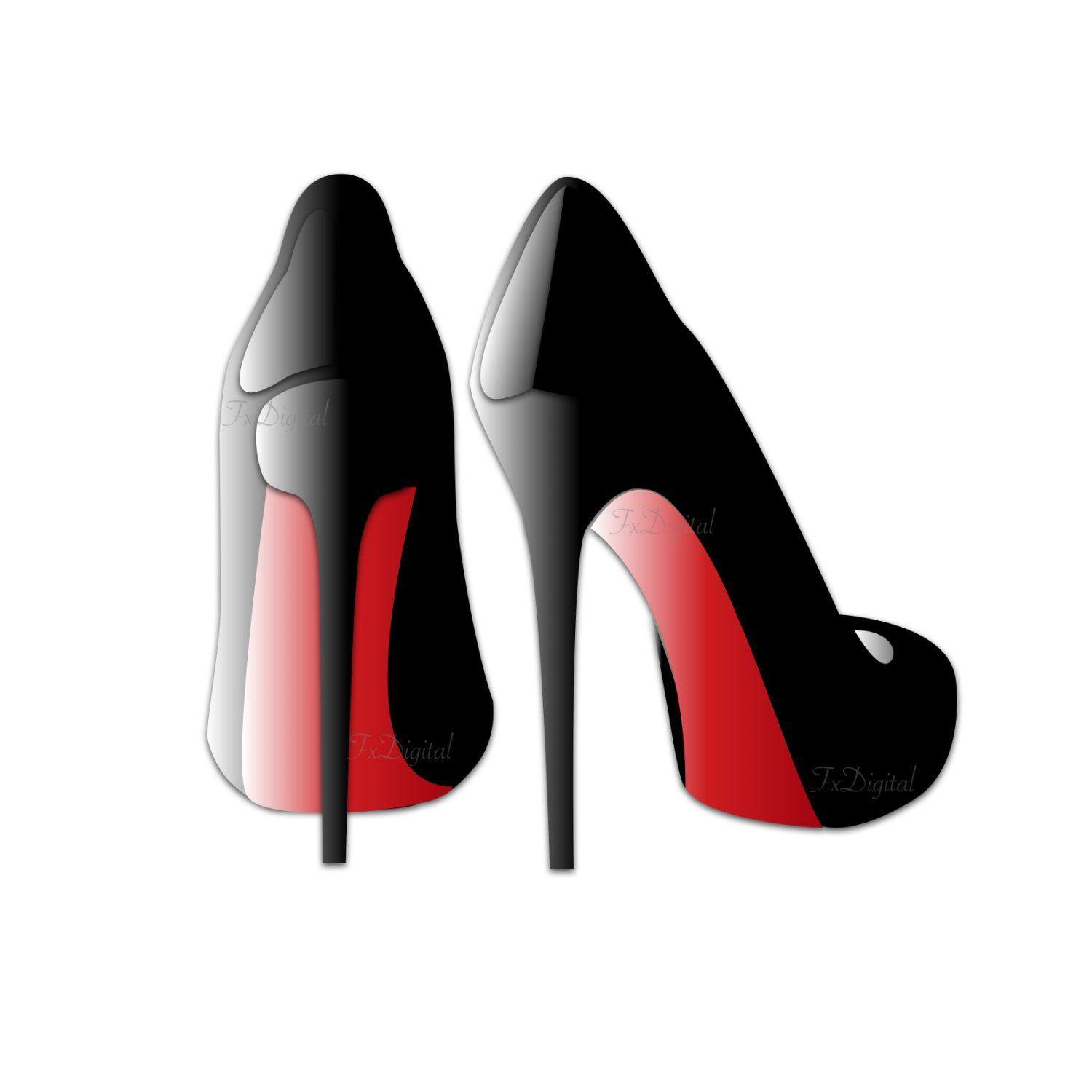 Red Heel Logo - Red High Heels Clip Art Sexy High Heels Graphic Shoe Clip | Etsy