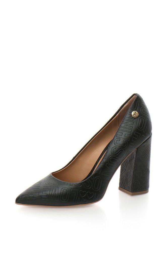 Red Heel Logo - Love Moschino Women Shoes Heels Leather Logo Black #Moschino #Heels ...