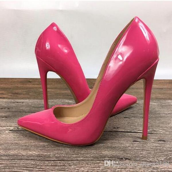 Red Heel Logo - New Fashion Rose Red Pointy Toe Patent Leather High Heels,Women Red ...