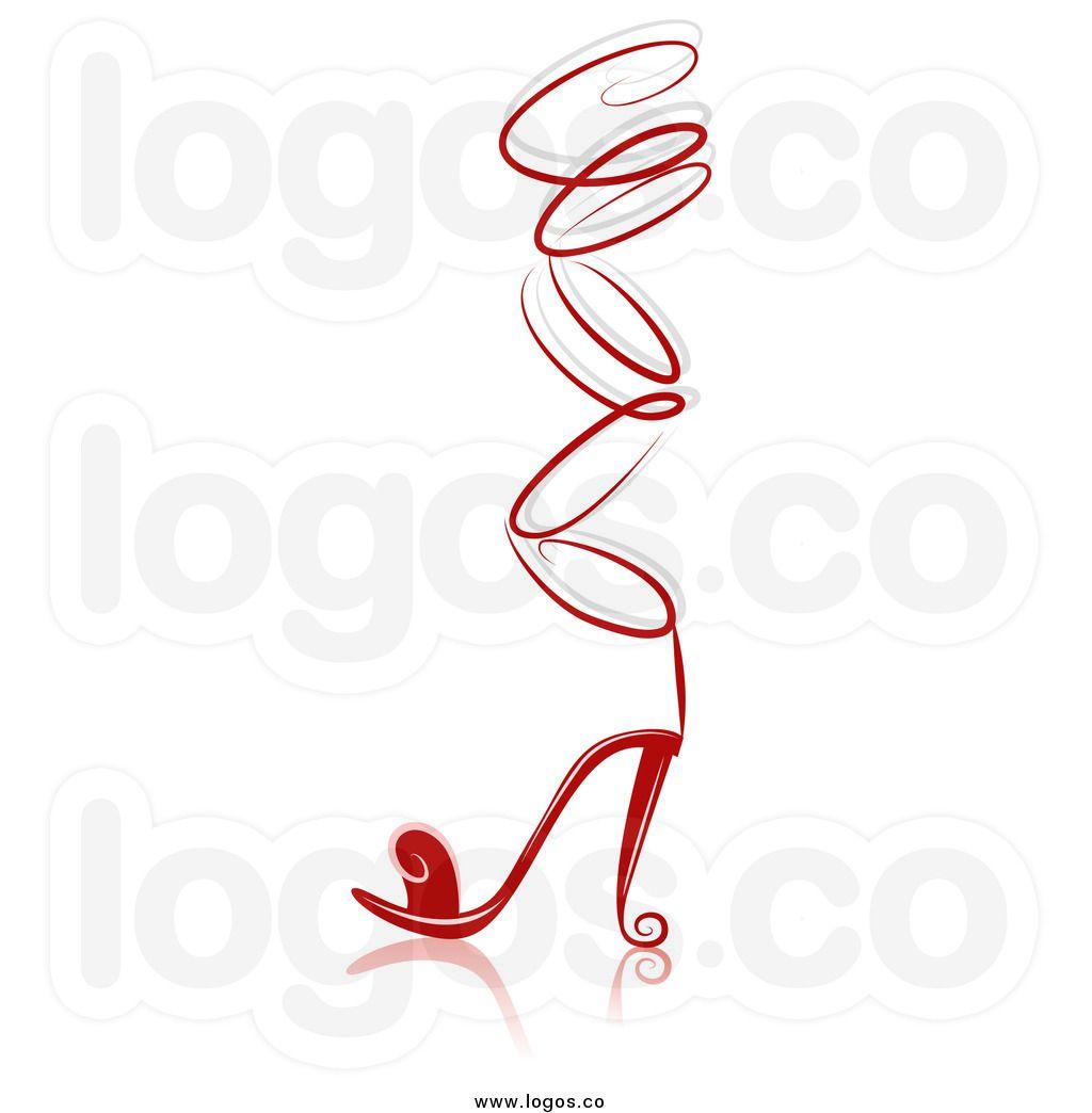 Red Heel Logo - Red Lace up High Heel Shoe Clipart Image