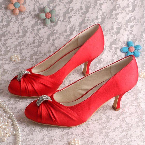 Red Heel Logo - Custom Logo Elegant Wedding Shoes Red Formal Shoes Medium Heel Free ...