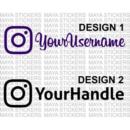 Instagram Custom Logo - Instagram name stickers for cars, bikes, laptops, mobiles