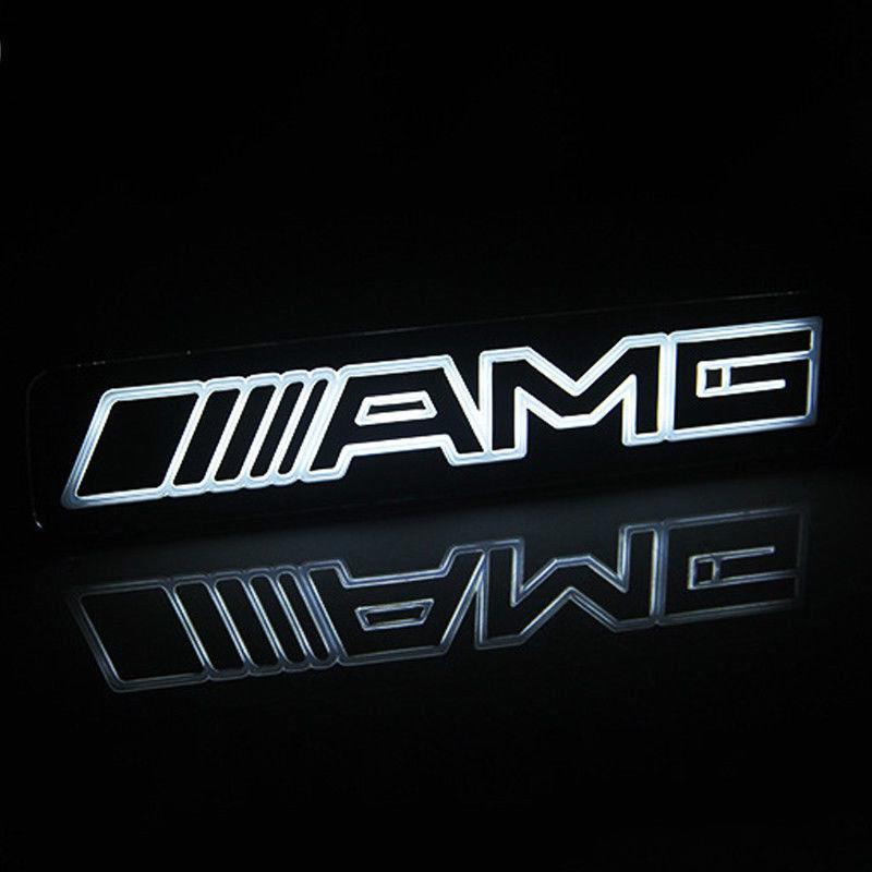 Mercedes Bens AMG Logo - 2019 AMG Emblem Badge Sticker Led Light Front Grille Grill For ...