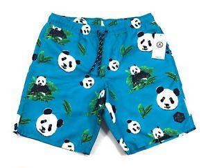 Neff Panda Logo - Neff Mens Shorts Small Panda Bear Swim Trunks Board Shorts ...