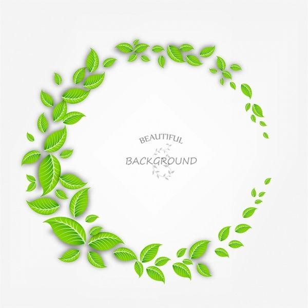 White and Green Leaf Logo - Green leaves frame on white background with copy space Free vector ...