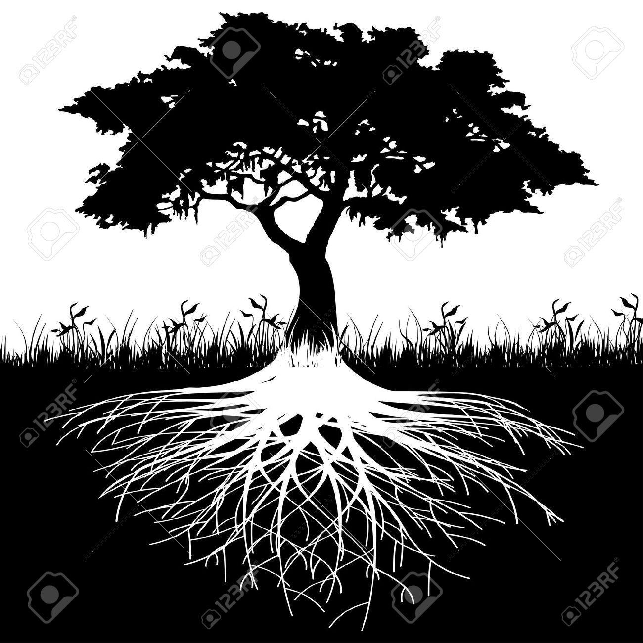 Black Tree with Roots Logo - tree of life with roots clipart. Designs for others. Tree
