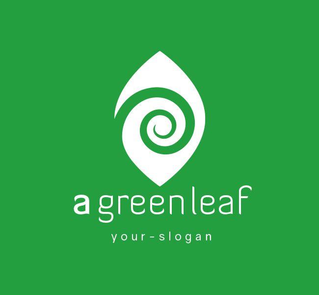 White and Green Leaf Logo - Green Leaf Logo & Business Card Template Design Love