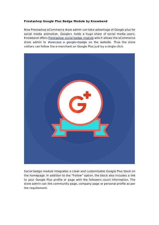 Link with Google Plus Logo - Prestashop Google Plus Badge Module