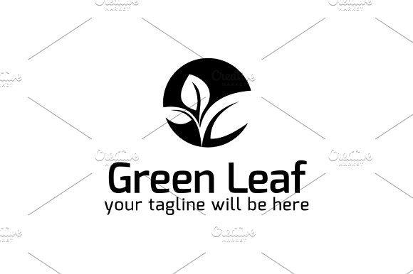 White and Green Leaf Logo - Green Eco Leaf Logo Logo Templates Creative Market