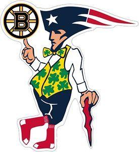 Boston Sports Logo - Boston Guy Sports Teams Logo Mash Up Vinyl Decal Sticker celtics red ...