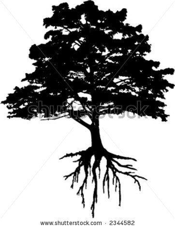 Black Tree with Roots Logo - Tree Roots Clipart Tattoo Clip Art. Ink. Tattoos