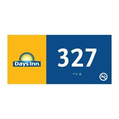 Days Inn Logo - Room Number Smoking Signs Inn Logo Shaped