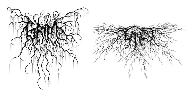 Black and White Tree with Roots Logo - Black Metal Logo Design - The Roots of Symmetry - Symmetal