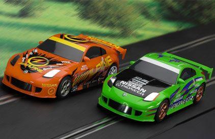 Orange and Green Car Logo - SCALEXTRIC C2955 Nissan 350Z drift twin car pack green / orange 1