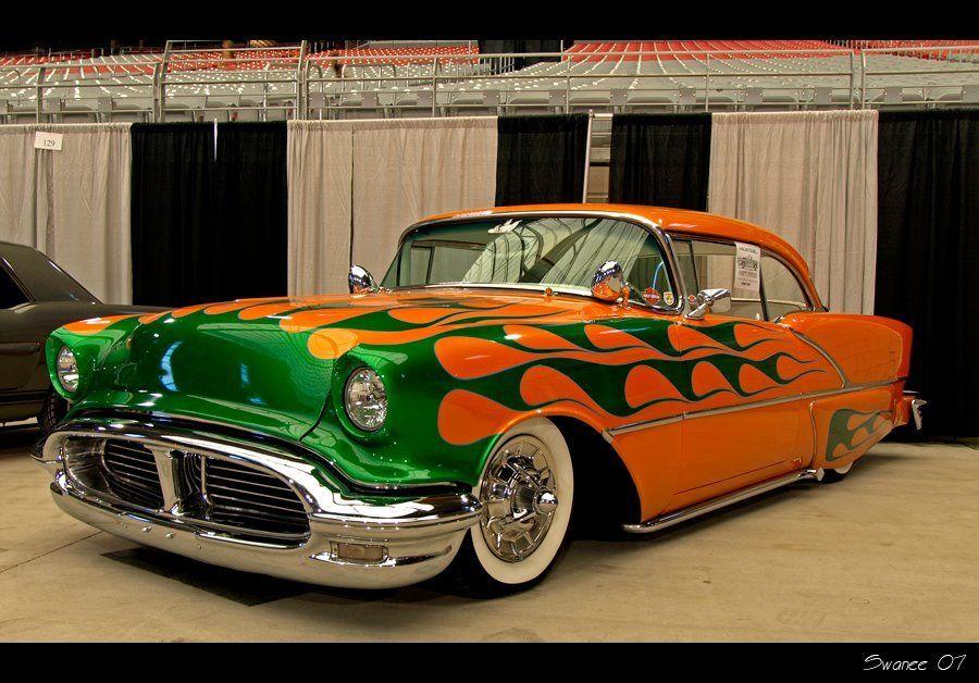 Orange and Green Car Logo - Nice orange and green flame paint job!. Classics. Cars
